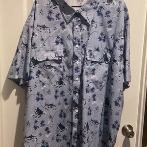 Men’s IZOD Saltwater Collection SS Button-Down Shirt - Size 4XL
